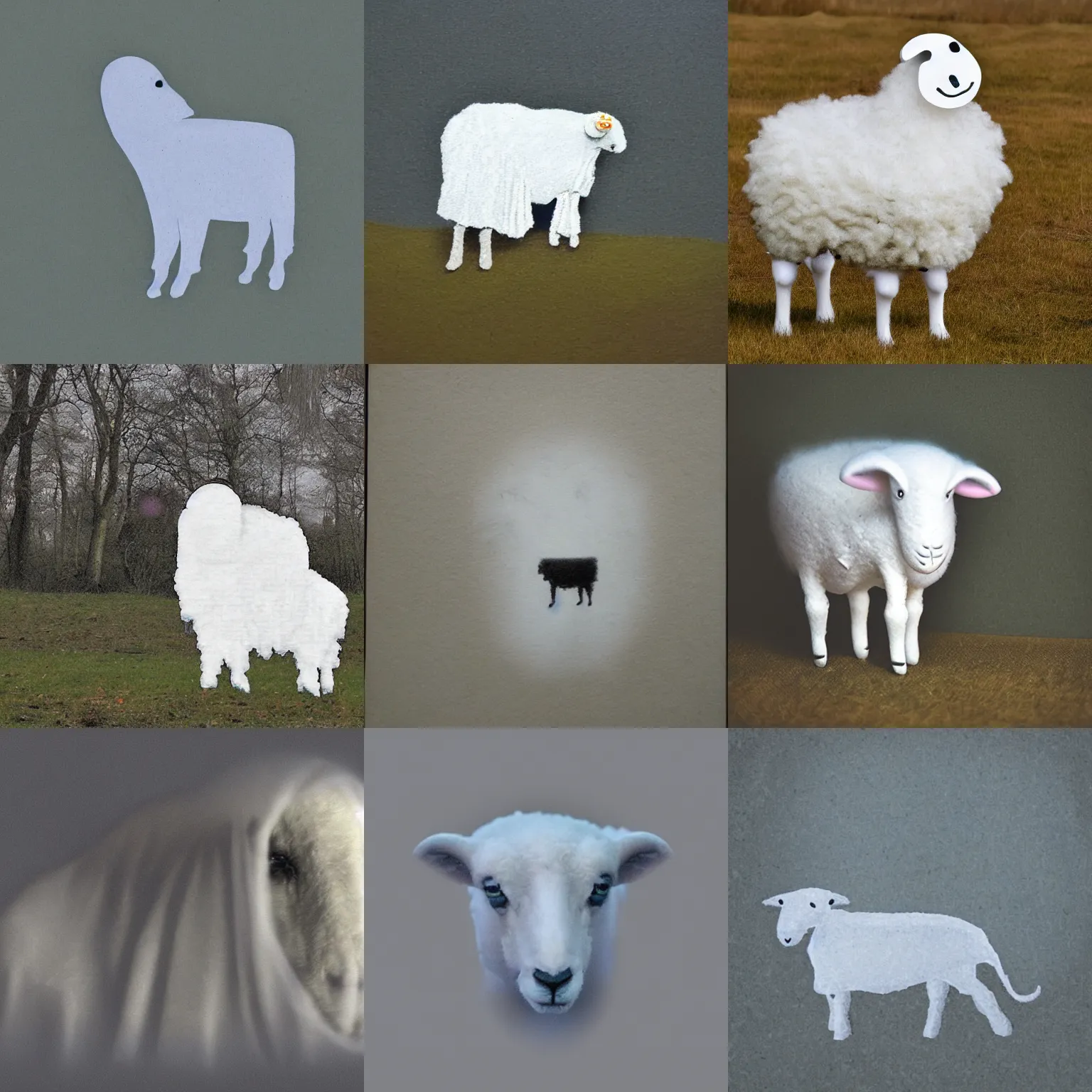Prompt: A ghostly phantom sheep
