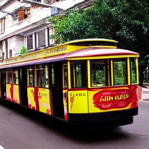 Image similar to a cablecar that looks like jim carrey