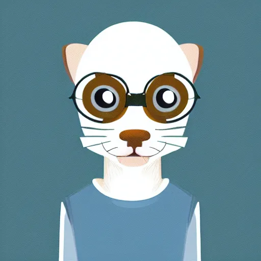 Prompt: ferret programmer, avatar image, digital art, minimalism