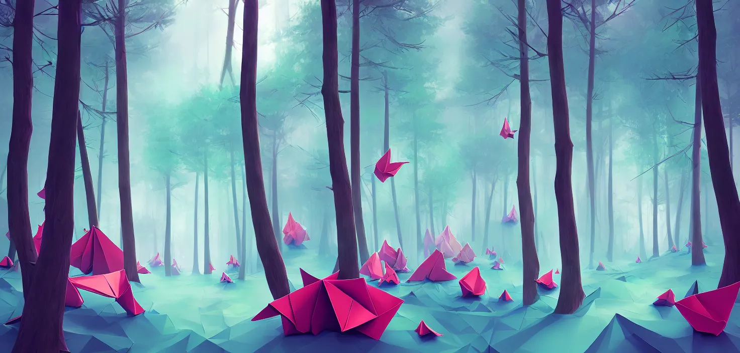 Image similar to origami forest by pawel nolbert