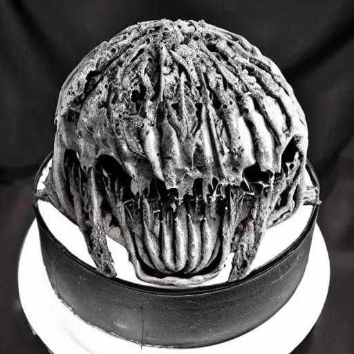 Image similar to cake made by H. R. Giger