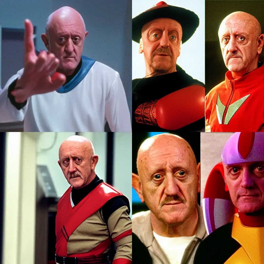 Prompt: Mike ehrmantraut in Power Rangers Zeo