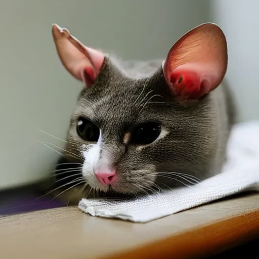 Image similar to a rat injected into a cat (but the cat is not hurt)