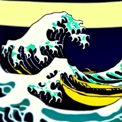 Image similar to the great wave made of spaghetti