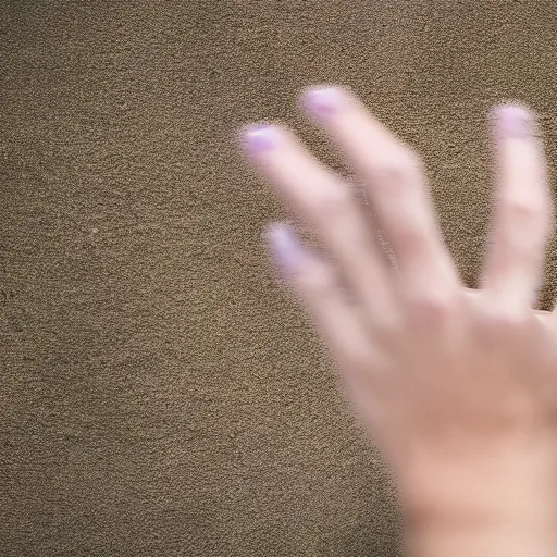 Prompt: A photo of a hand with too many fingers, award-winning photo, natural textures