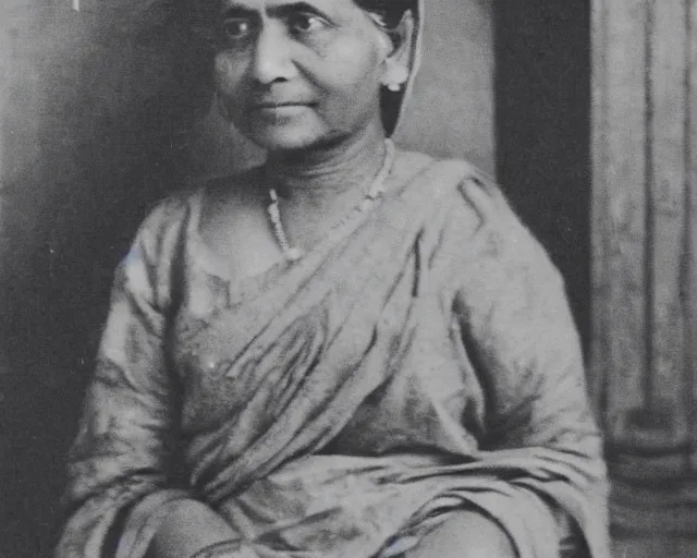 Prompt: old photograph of my grandma taken in bengaluru circa 1749