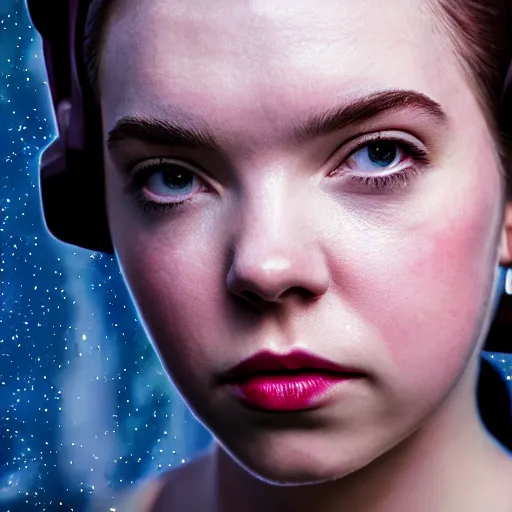 Image similar to Anya Taylor-Joy as Princess Leia, XF IQ4, 150MP, 50mm, F1.4, ISO 200, 1/160s, natural light, Adobe Lightroom, photolab, Affinity Photo, PhotoDirector 365