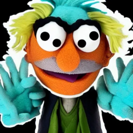 Image similar to Rick Sanchez depicted as a muppet