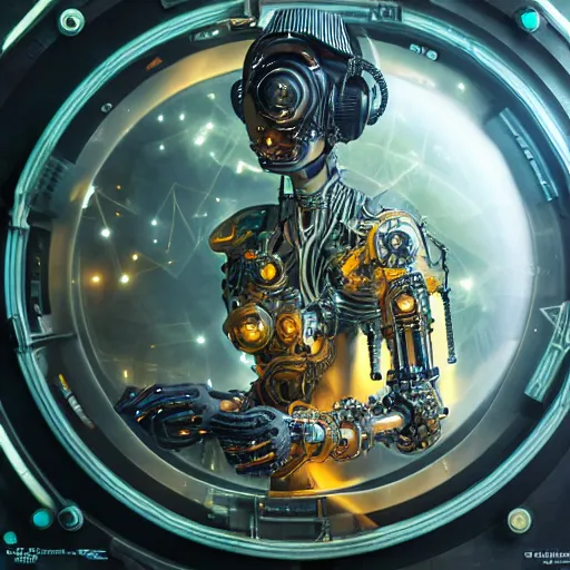 Image similar to a beautiful intricate fine art close-up photo of a sci-fi industrial sound plasma cutter machine, Montserrat leaves by tom bagshaw and zach sutton, golden ratio composition, studio lighting, 50mm lens, very detailed, bionic, cybernetic scifi, deep depth of field, artstation, 8K, highly coherent