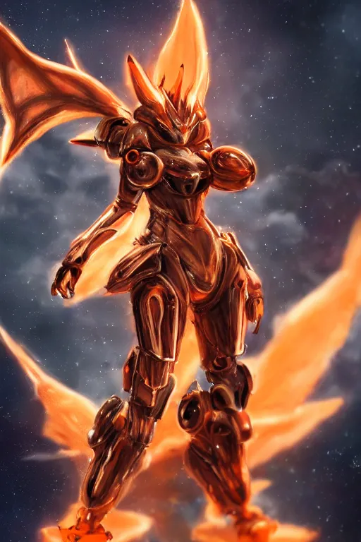 Prompt: galactic hyperdetailed elegant beautiful stunning giantess sexy hot anthropomorphic fluffy mecha female dragon goddess, fluffy mane, sharp metal ears, orange fluffy belly, orange body, orange skin, bigger than galaxy, epic proportions, epic scale, epic size, warframe fanart, furry, dragon art, goddess, giantess, furaffinity, octane render