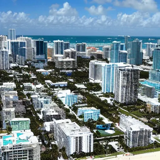 Image similar to a photograph of miami beach after 1 0 0 years of rising sea level