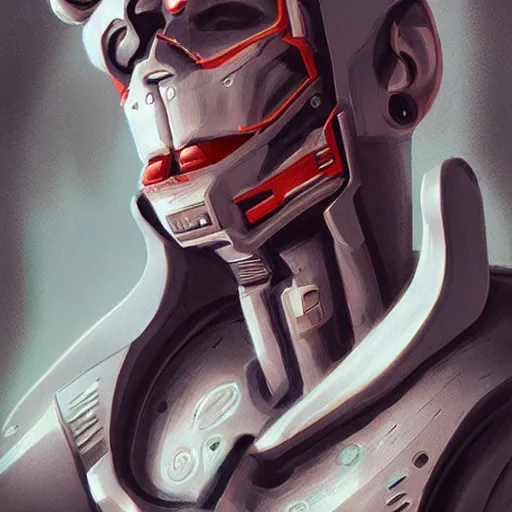 Image similar to Cyborg gecko portrait, artstation