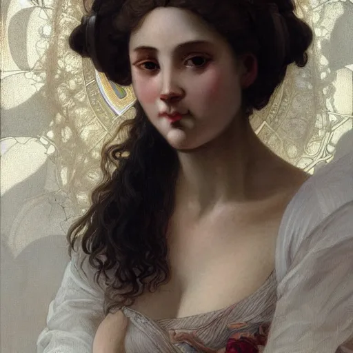 Image similar to portrait of renaissance women, intricate, elegant, highly detailed, digital painting, artstation, concept art, smooth, sharp focus, illustration, art by artgerm and greg rutkowski and alphonse mucha and william - adolphe bouguereau