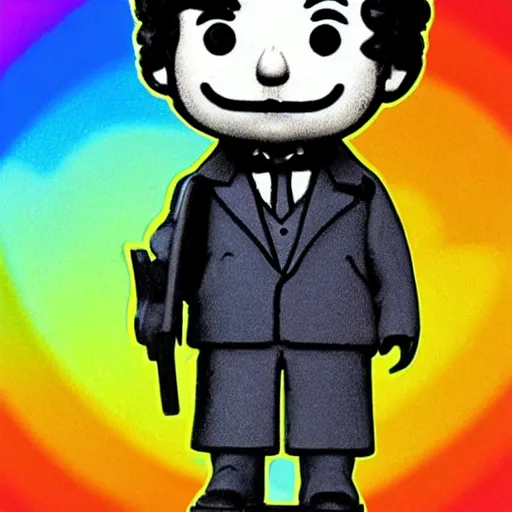 Image similar to rainbow smiling happy sherlock holmes pop art.