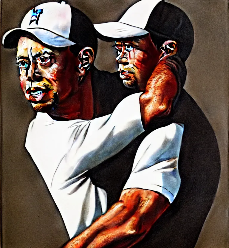 Image similar to tiger woods portrait by caravaggio.