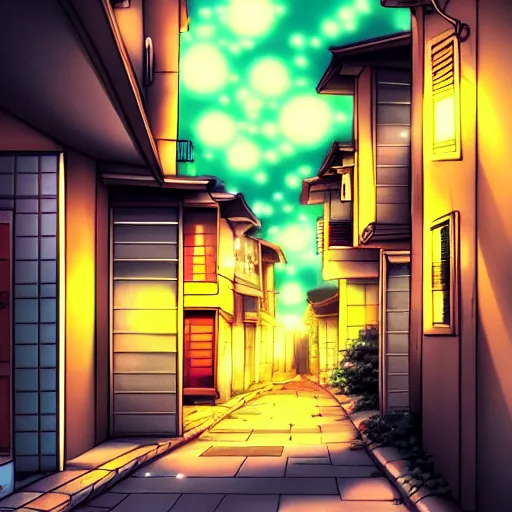 Background material for anime  sidewalk in the  Stock Illustration  100923313  PIXTA