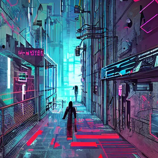 CyberPunk 2077 - Anime version Hefka - Illustrations ART street