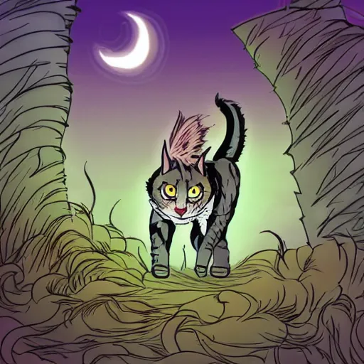 Image similar to warrior cat entering valhalla as drawn by dr seuss