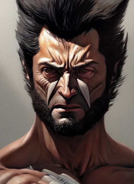 Image similar to very detailed masterpiece painting of wolverine from x - men : the animated series ( 1 9 9 2 ), portrait, artstation, concept art by greg rutkowski