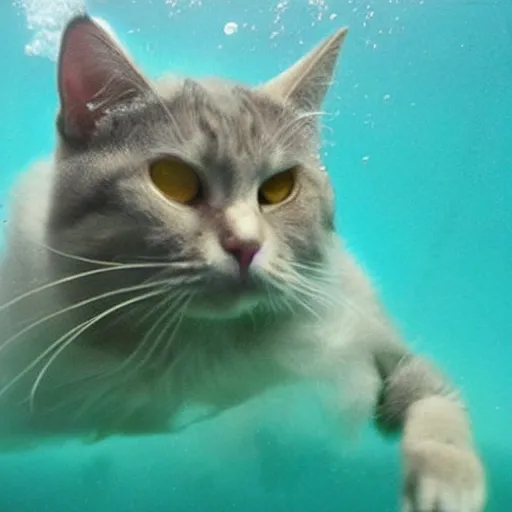 Image similar to underwater no one can hear you meow