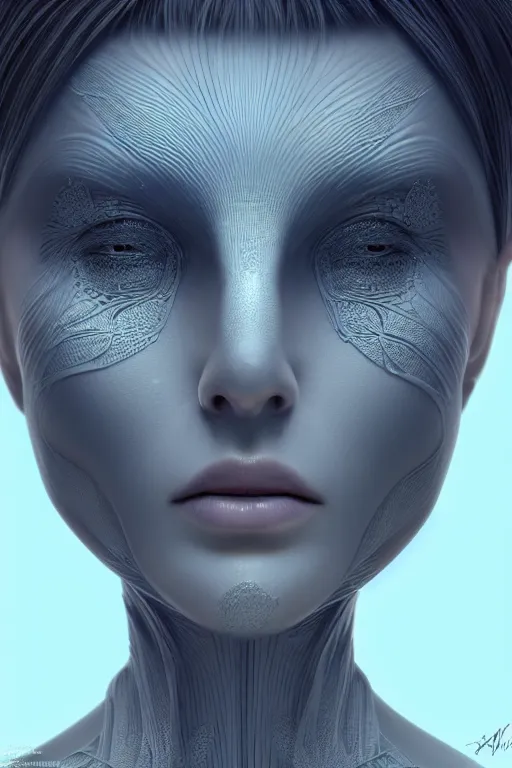 Image similar to biomedical design of an attractive serene android, natural background out of focus, cinematic lighting, intricate, elegant, super highly detailed, art station, concept art, smooth, sharp focus, no blur, no dof, extreme illustration, Photorealism, HD quality, 8k resolution, cinema 4d, 3D, beautiful, delicate, art by artgerm and greg rutkowski and alphonse mucha and loish and WLOP