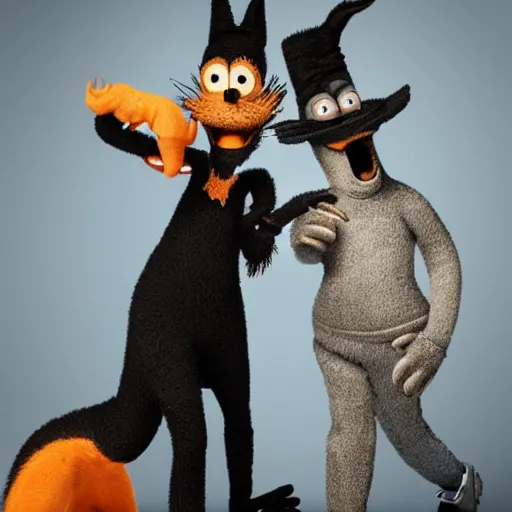 Image similar to candid photo of Itchy and Scratchy by Annie Leibowitz, Photorealistic, extremely detailed, UHD, correct faces, hyperrealistic