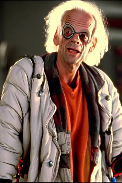 Prompt: christopher lloyd as doc brown back to the future, flux capacitor