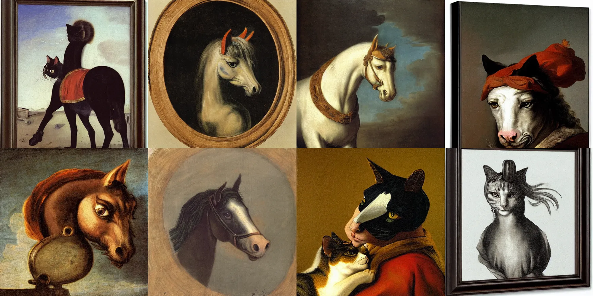 Prompt: A horse with a cat head by Rembrant