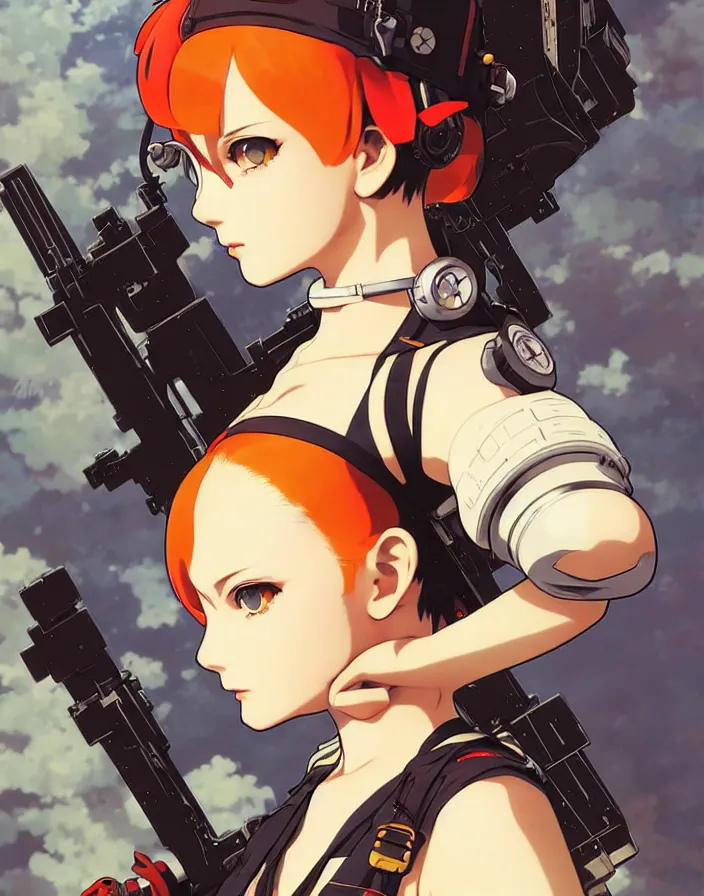 Image similar to ilya kuvshinov anime illustration tank girl, last exile, murata range, fine detail, perfect anime face, dramatic lighting, dynamic composition, art deco, cel shading, vivid, rich texture, yoshinari yoh, alphonse mucha, ( ( ( colorful ) ) )