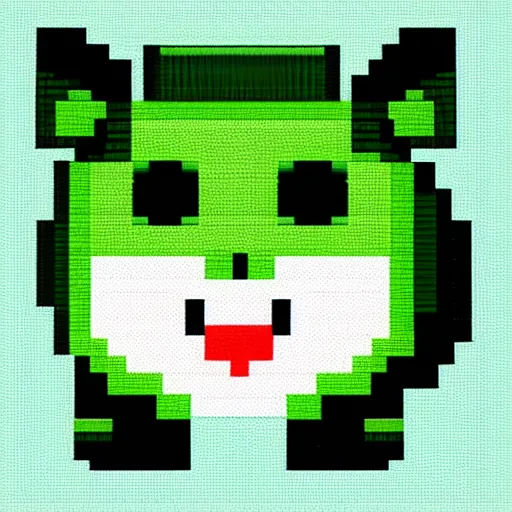 Image similar to cute avocado cat, pixel art