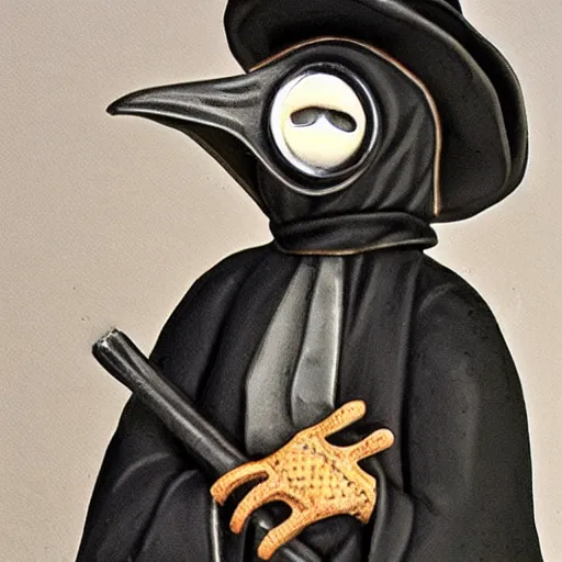 Image similar to Plague doctor, close-up