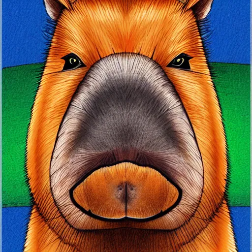 Image similar to cartoon portrait of capybara by bored ape yacht club