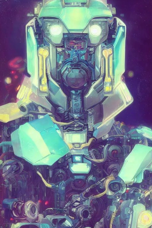 Image similar to a portrait of Autobot “Rung”!!!, seapunk Mecha , vaporwave , digital art, artstation, by WLOP, Ilya repin, alphonse mucha., Very highly detailed 8K, octane, Digital painting, the golden ratio,