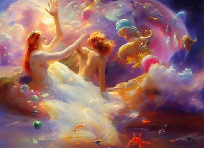 Prompt: cosmic ocean by vladimir volegov and alexander averin and delphin enjolras and daniel f. gerhartz