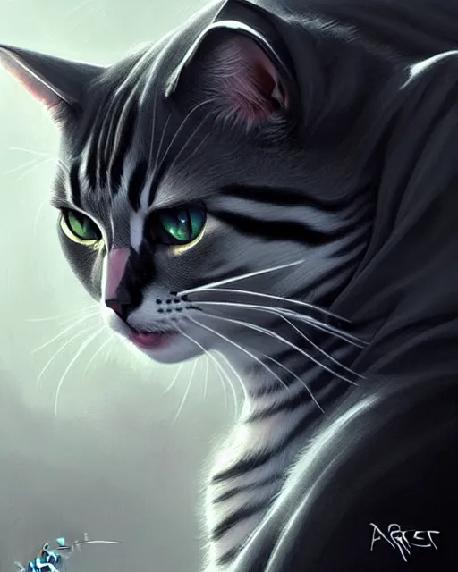 Image similar to A cat grim reaper, highly detailed, intricate feline patterns, sharp focus, art by Artgerm and Greg Rutkowski and WLOP