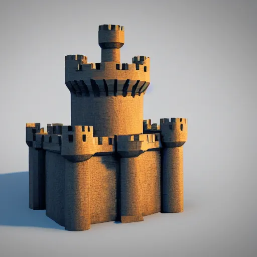 Image similar to Low poly render of a mighty castle