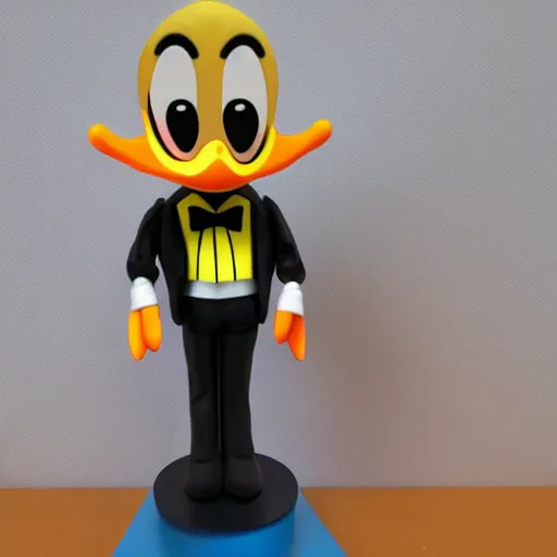 Image similar to individual alan turing ( ( ( cosplay donald duck ) ) ), alan turing, alan turing, stop motion vinyl action figure, plastic, toy, very reflective, aaron horkey style