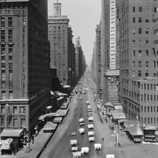 Image similar to photograph of a new york city street in 1 9 3 2