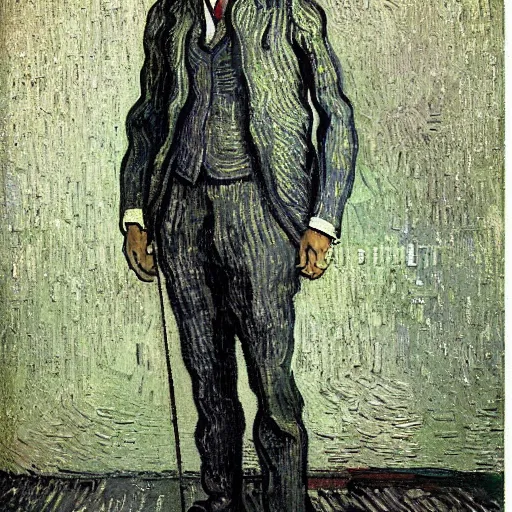 Image similar to a 3 piece suit designed by Vincent Van Gogh, Realistic Photo, Advertising photography