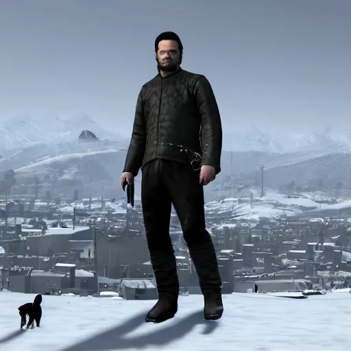 Image similar to jon snow from game of thrones in gta v loading screen