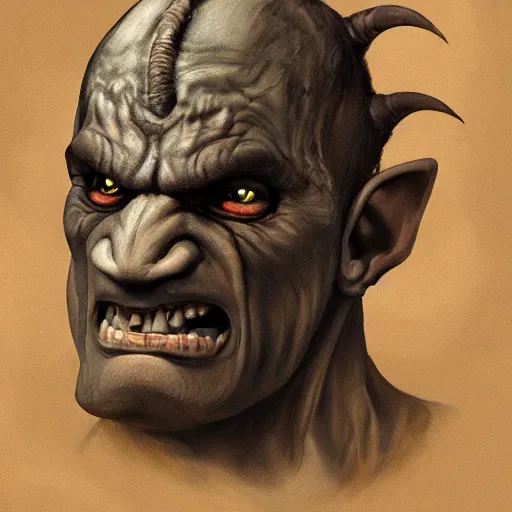 Image similar to detailed portrait painting of a orc gentleman