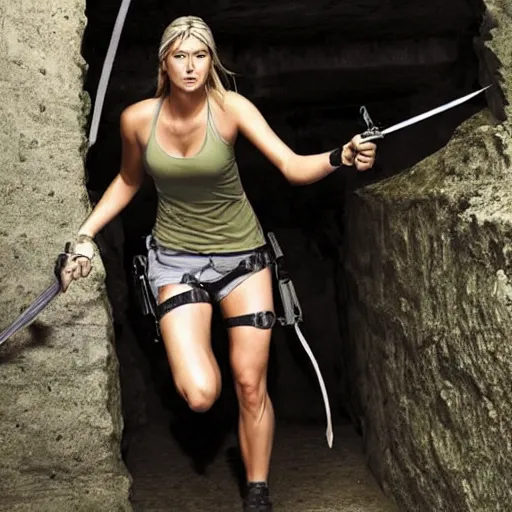 Image similar to maria sharapova as tomb raider,