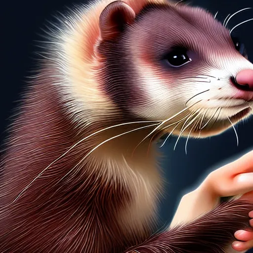 Prompt: beautiful furry art of ferret in smoking, high quality, detailed, digital art