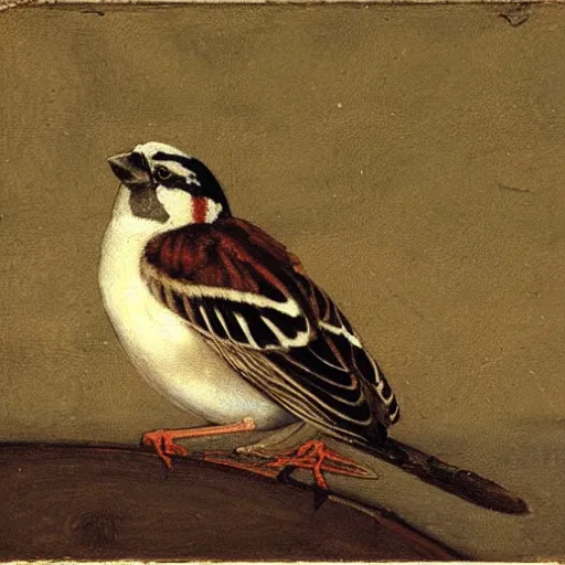 Prompt: a sparrow, by Velázquez, oil on canvas