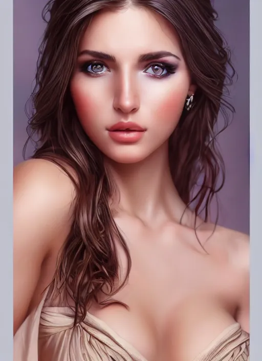 Image similar to a gorgeous greek female photo, professionally retouched, muted colors, soft lighting, realistic, smooth face, full body shot, torso, dress, perfect eyes, sharp focus on eyes, 8 k, high definition, insanely detailed, intricate, elegant, art by artgerm and j scott campbell