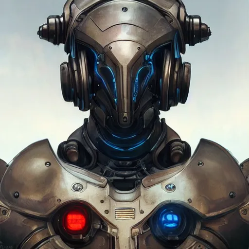 Prompt: portrait painting of a cybernetic crowman with power armor, ultra realistic, concept art, intricate details, eerie, highly detailed, photorealistic, octane render, 8 k, unreal engine. art by artgerm and greg rutkowski and alphonse mucha