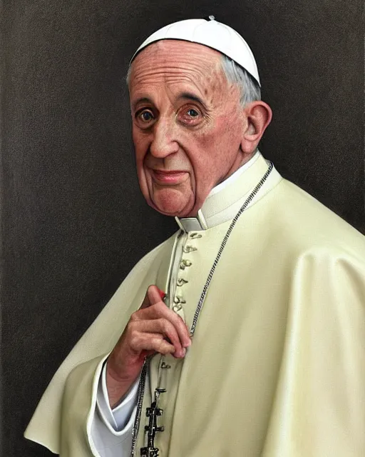 Prompt: highly detailed portait of late pope st. 2 1 savage by craig mullins and frank cadogan cowper and george clausen