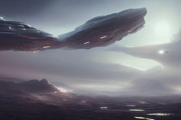 Image similar to futuristic space landscape by Jessica Rossier and HR Giger