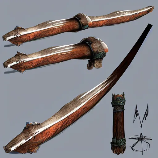 Prompt: fantasy longbow weapon made from whispy shadows, digital media