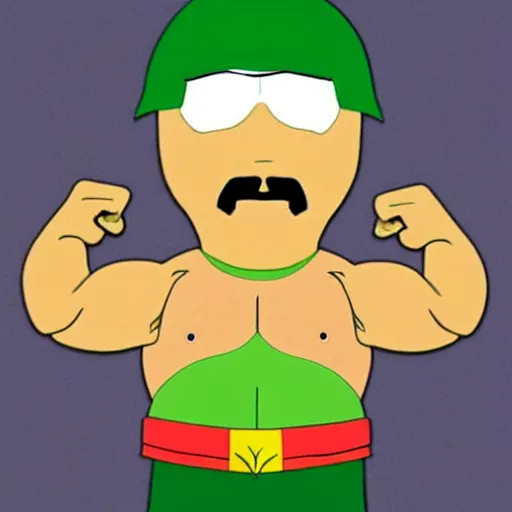 Prompt: Hulk Hogan as a South Park character